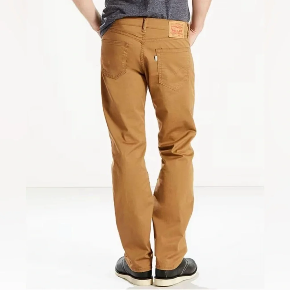 Levi's 505™ Straight-Fit Stretch Slub Twill Jeans Men’s Size 38x32 Brown Camel
